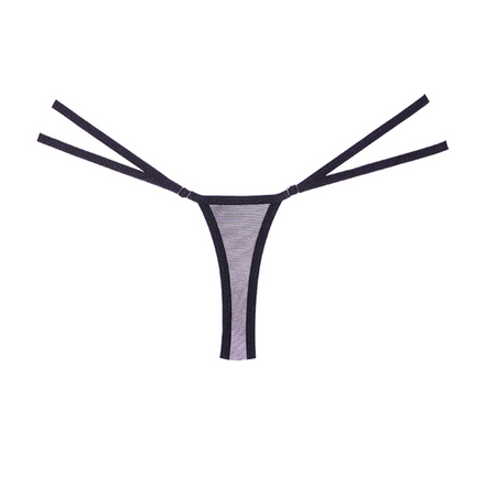 Allure Kant en Mesh String | One Size Sexy Lingerie Zwart