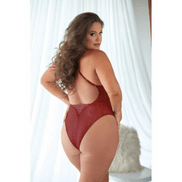 Allure Leopard Lace-Up Teddy Burgundy 2X/3X