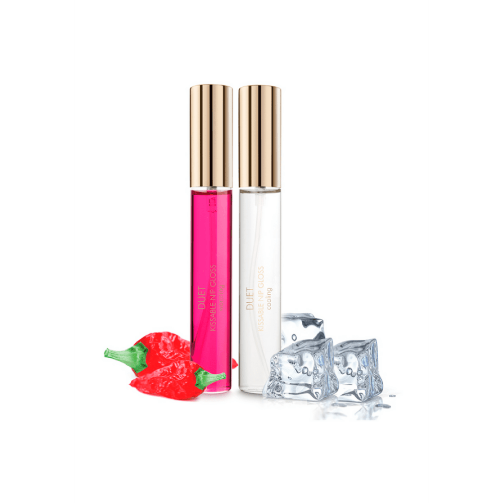 Bijoux Indiscrets Nip Gloss Duo 2x13 ml, tepelgloss set met stimulerende en verkoelende gloss voor sensueel voorspel