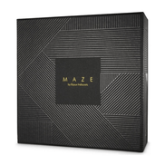 Zwarte Bijoux Indiscrets verpakking met afbeelding van cross cleavage harnas van vegan leer in elegante premium stijl