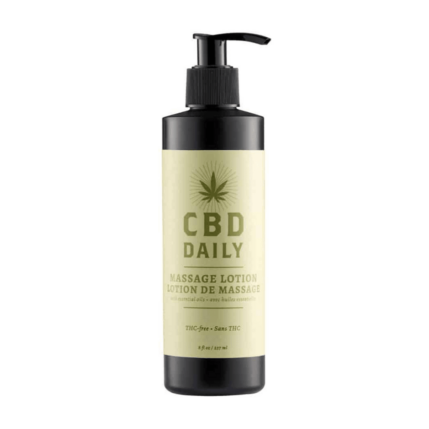 Earthly Body CBD massage lotion met hennepolie en munt 237 ml in pompflacon voor ontspannende lichaamsmassage