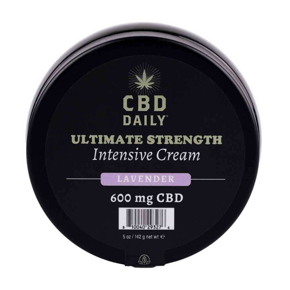Earthly Body CBD Intensive Cream lavendel 142 g pot bovenaanzicht CBD huidverzorging met kalmerende lavendelolie