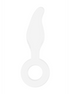 Chrystalino Gripper glazen dildo met ring, vrijstaand met slanke gebogen vorm en ronde gripbasis.