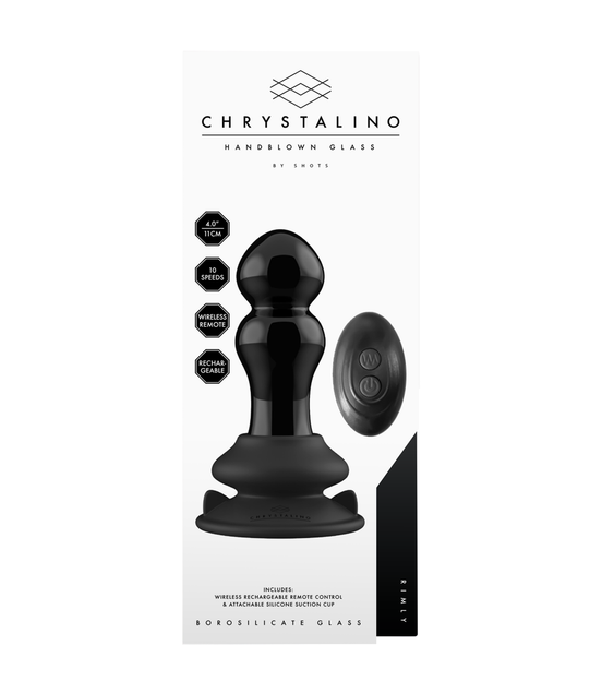 Chrystalino by Shots - Vibrating Glass Butt Plug with Suction Cup