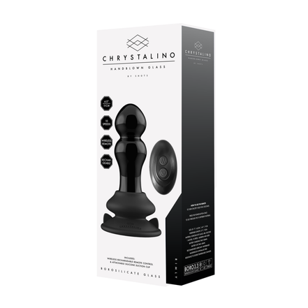 Chrystalino by Shots - Vibrating Glass Butt Plug with Suction Cup