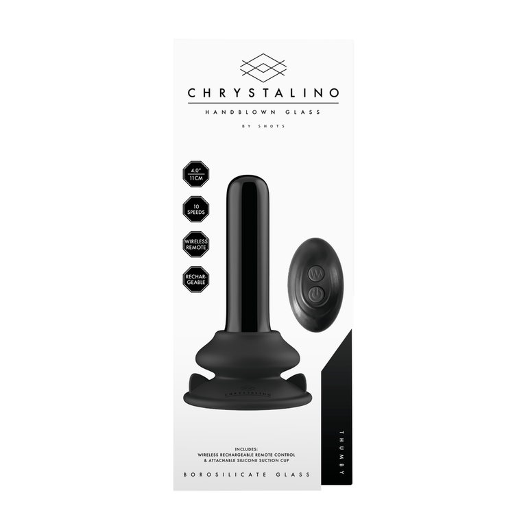 Chrystalino Thumby Glasvibrator mit Saugnapf und Fernbedienung