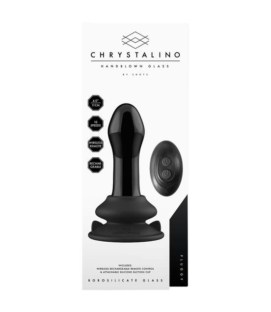 Pluggy - Glass Vibrator with Suction Cup