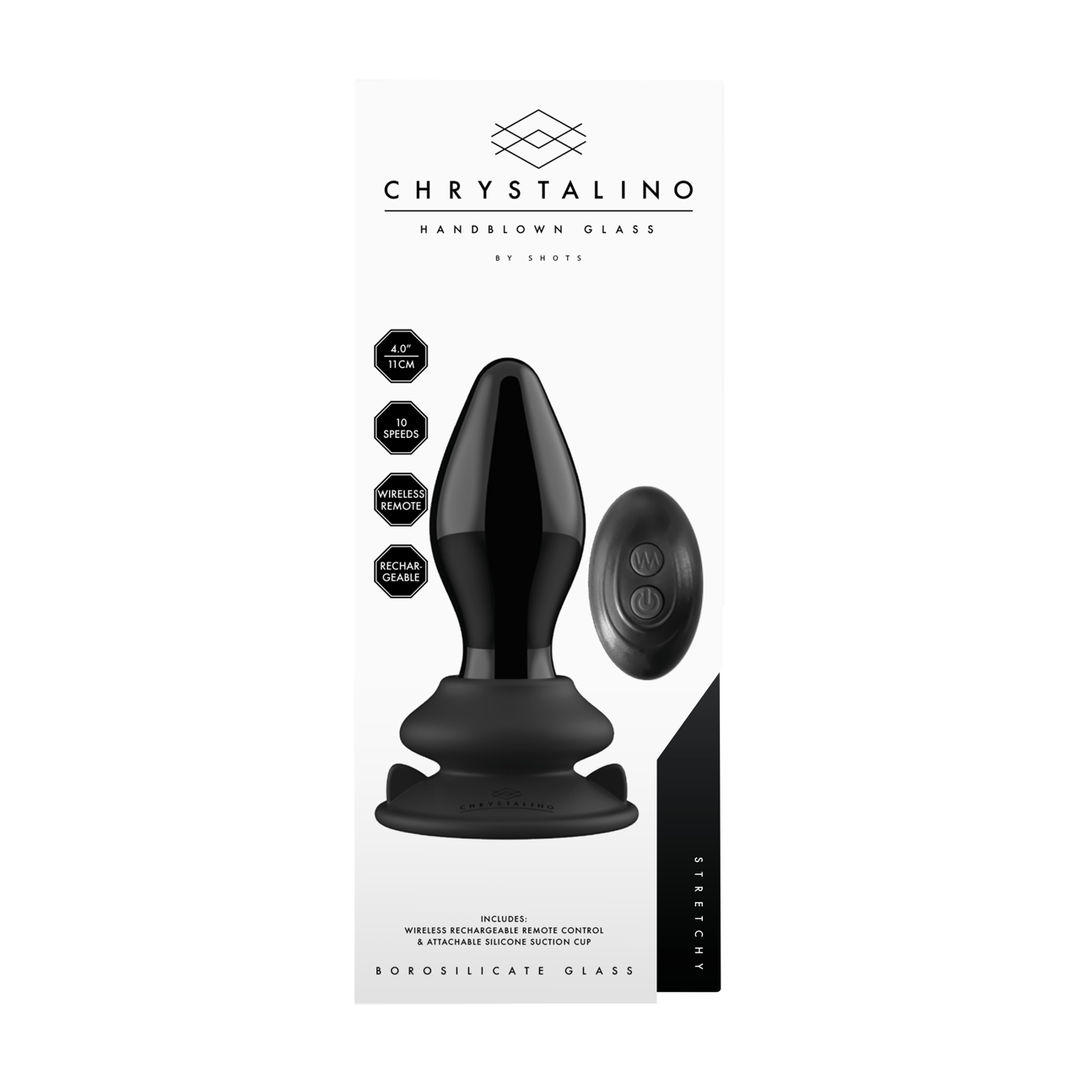Chrystalino Glazen Vibrator met Zuignap Afstandsbediening