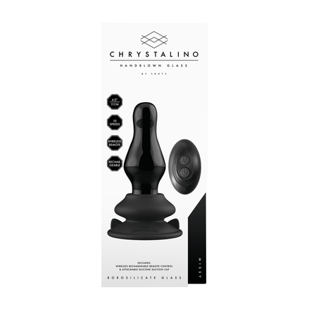 Chrystalino Missy Vibrerende Glazen Buttplug met Zuignap
