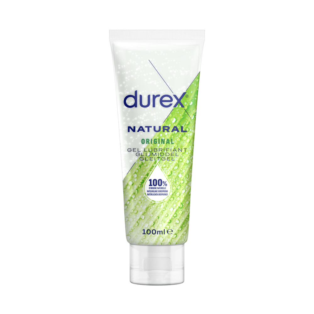 Durex Natural Gel Glijmiddel 100 ml tube, hydraterende glijgel op waterbasis met natuurlijke ingrediënten