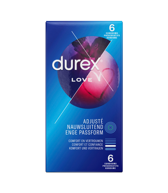 Durex Love Kondome 6 Stück | Klassischer natürlicher Komfort