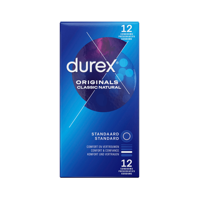 Durex Originals Classic Natural condooms 12 stuks, naturel latex condooms, klassieke pasvorm