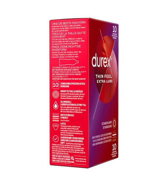 Durex Kondome Thin Feel Extra Gleitgel 10 Stück