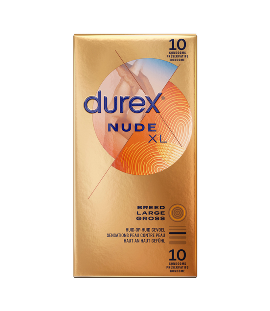 Durex Nude XL Kondome 10 Stück | Extra Dünn und Zuverlässig