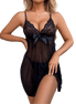 Transparent Lace Babydoll Dress with Thong