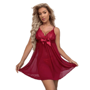 Doorzichtig Kant Babydoll Jurk met String