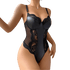 Kant en Faux Leren Bodysuit