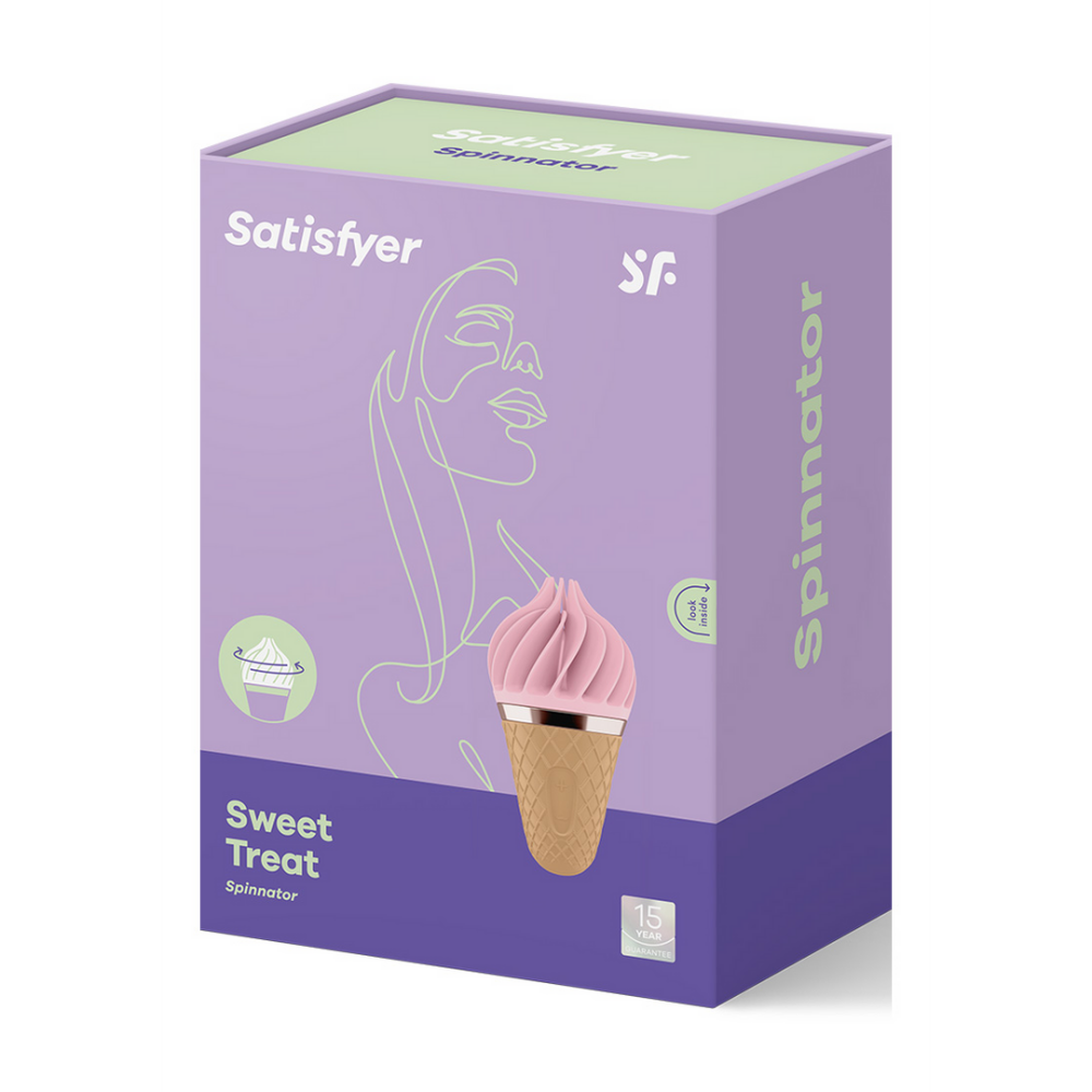 Sweet Treat - Stimulating Tongue Spinnator - Pink/Brown | Satisfyer