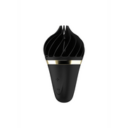 Satisfyer Sweet Treat Spinnator vibrator zwart goudkleurig, productfoto vooraanzicht, compacte siliconen vorm