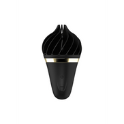 Satisfyer Sweet Treat Spinnator vibrator zwart goudkleurig, productfoto achterkant, ergonomisch design