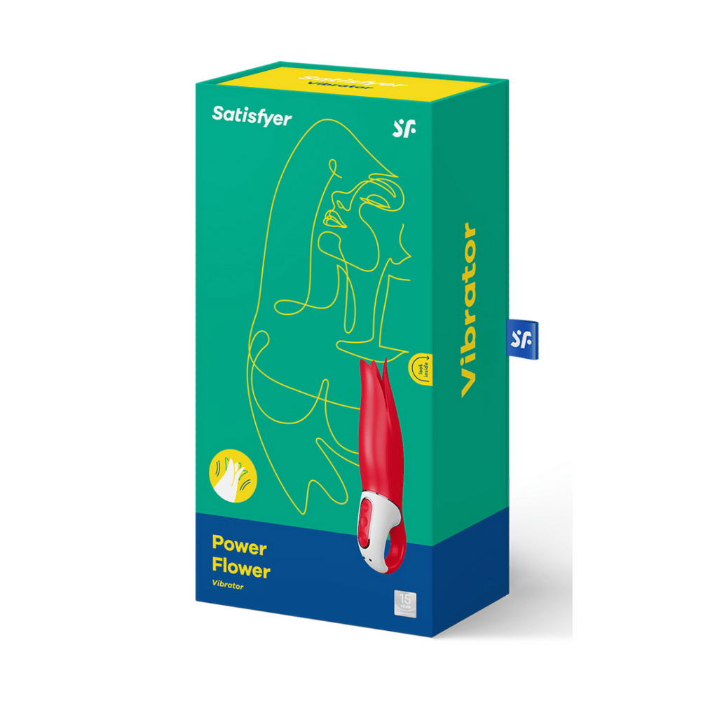 Satisfyer Power Flower Classic vibrator rood, originele verpakking, doosje van het product