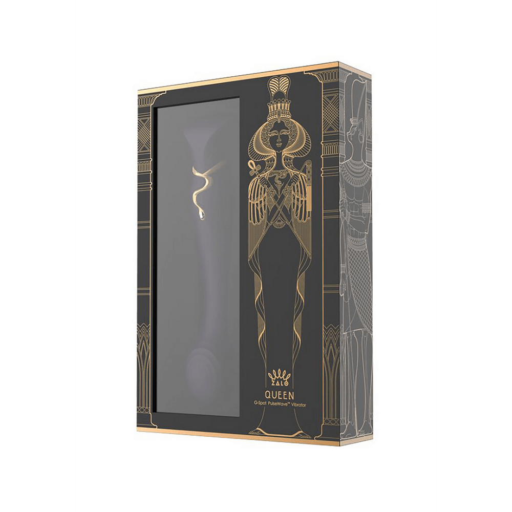 ZALO Queen Luxe G-spot vibrator twilight paars, luxe verpakking van de set, productbox op witte achtergrond