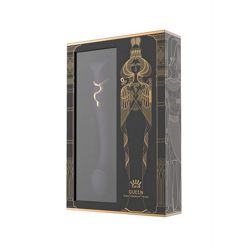 ZALO Queen Luxe G-spot vibrator twilight paars, luxe verpakking van de set, productbox op witte achtergrond