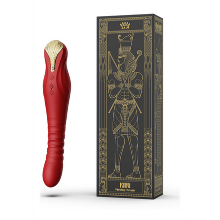 ZALO King Vibrator met PowerThrust | Wijnrood