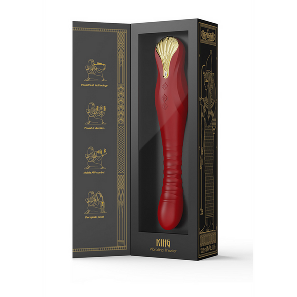 ZALO King Vibrator mit PowerThrust | Weinrot