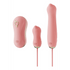 ZALO zuigvibrator met pomp van siliconen, roze set met opzetstukken en snoer, productoverzicht op witte achtergrond