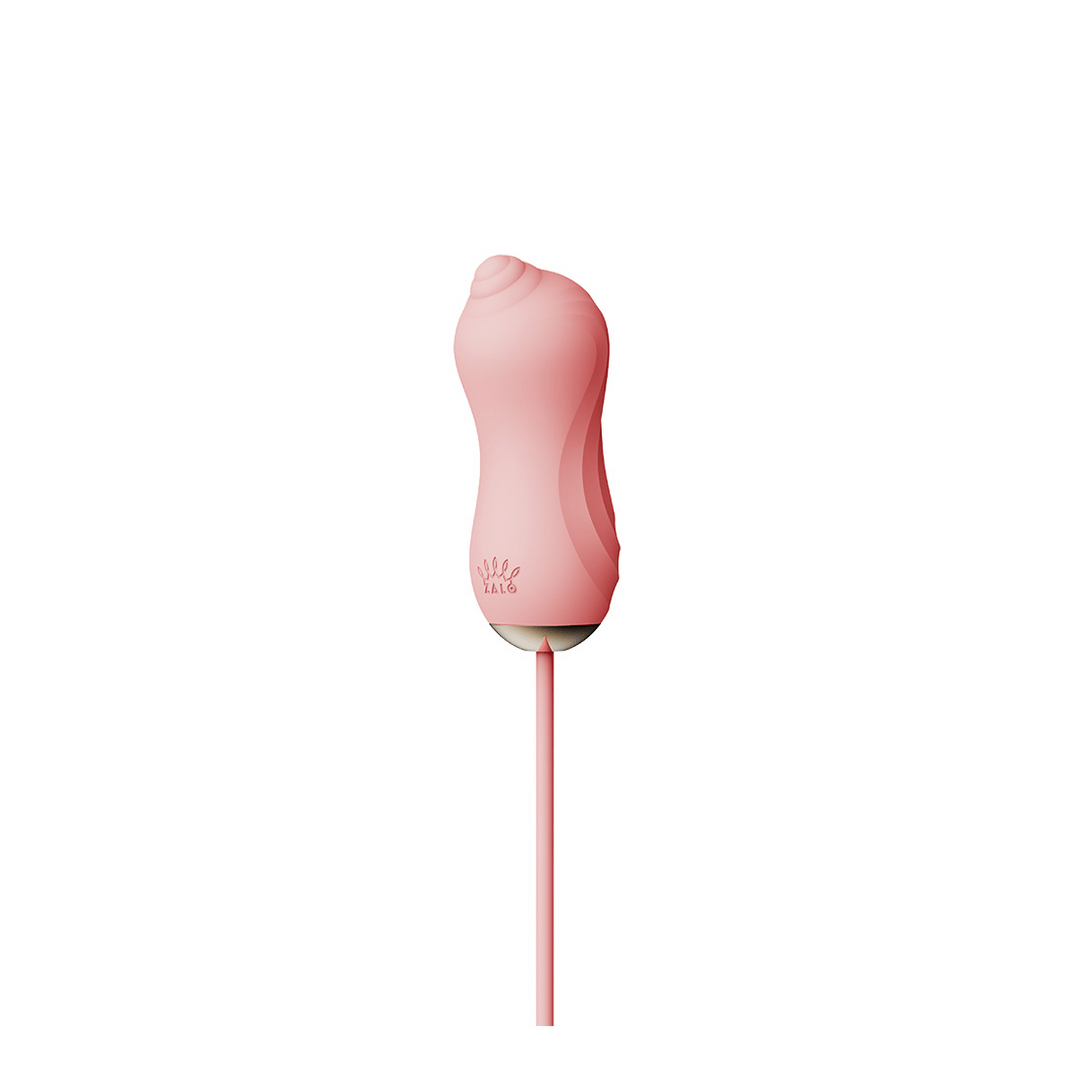 ZALO zuigvibrator met pomp en snoer, roze siliconen stimulator met smalle opzetkop, vrijstaand productbeeld
