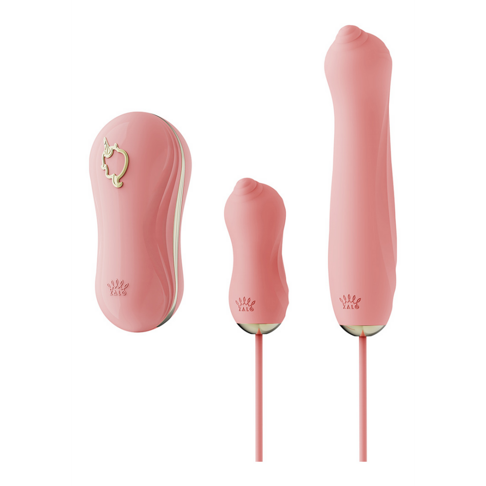 Zalo Unicorn Vibrator Set mit Pumpe und Aufsätzen | Erdbeerrosa