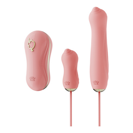 Zalo Unicorn Vibrator Set mit Pumpe und Aufsätzen | Erdbeerrosa