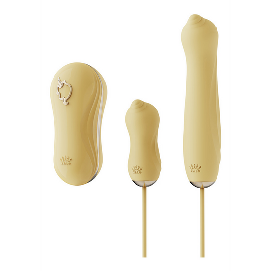 Zalo Unicorn Vibrator Set mit Pumpe und Aufsätzen | Zitronengelb