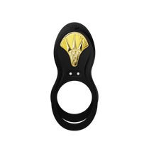ZALO BAYEK draagbare vibrator obsidian zwart, wearable vibe met afstandsbediening, vooraanzicht op wit