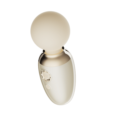 ZALO Ava Smart Wand Massager ivoorwit, mini wand vibrator met verwarmfunctie, vooraanzicht op witte achtergrond