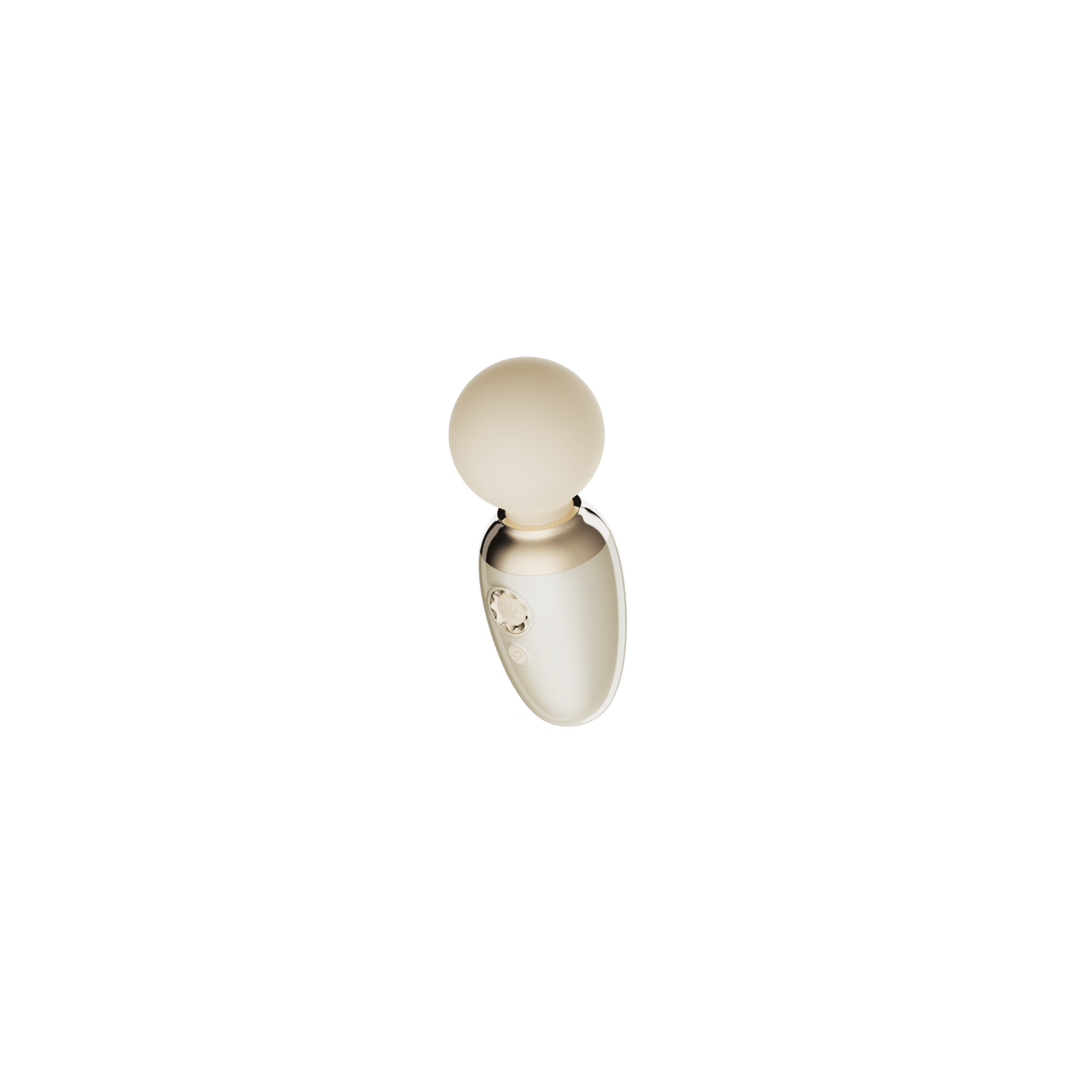 ZALO Ava Smart Wand Massager ivoorwit, mini wand vibrator met verwarmfunctie, vooraanzicht op witte achtergrond
