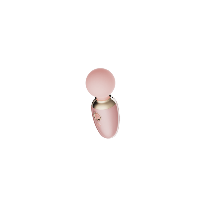ZALO Ava Smart Wand Massager sakura roze, mini wand vibrator met verwarmfunctie, vooraanzicht op wit
