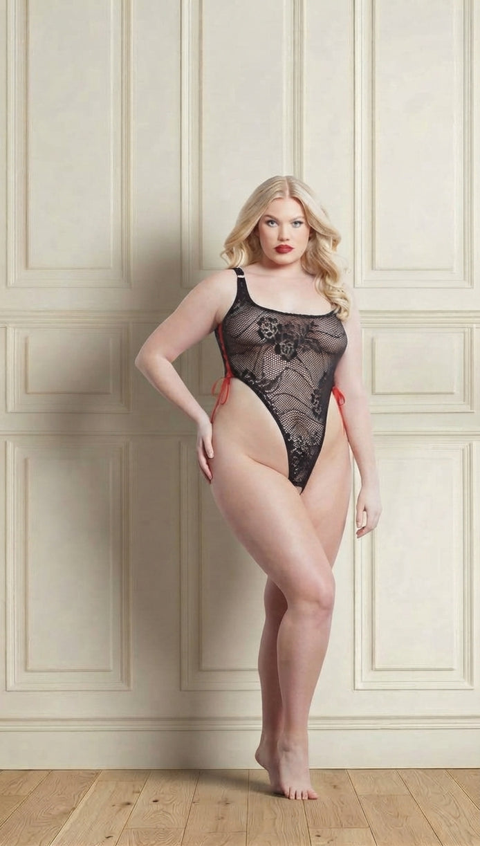 Allure Kitten Crotchless Teddy Size 1XL/2XL