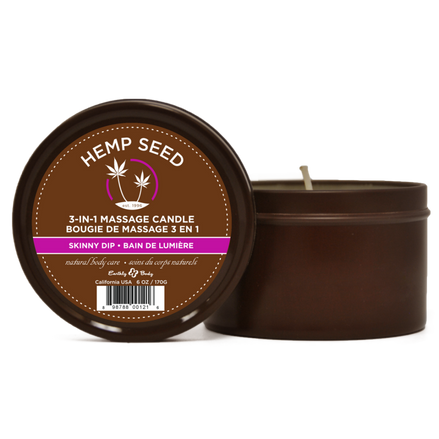 Earthly Body Skinny Dip Massagekerze 170 g | Feuchtigkeitsspendendes warmes Öl