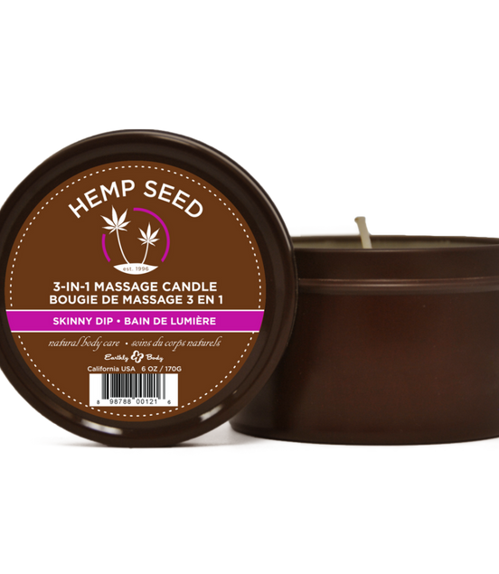 Earthly Body Skinny Dip Massage Candle 170g | Hydrating warm oil