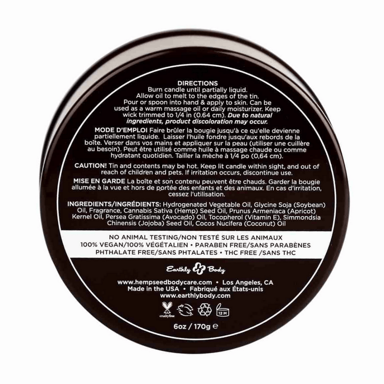 Earthly Body Guavalava Massagekaars 170 gr | Hydraterende wellnessolie