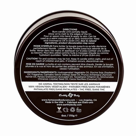 Earthly Body Guavalava Massage Candle 170g | Hydrating Wellness Oil