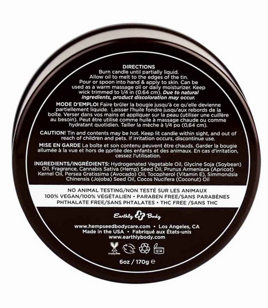 Earthly Body Guavalava Massagekerze 170 g | Feuchtigkeitsspendendes Wellnessöl