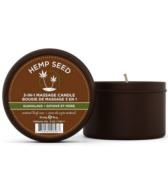 Earthly Body Guavalava Massagekerze 170 g | Feuchtigkeitsspendendes Wellnessöl