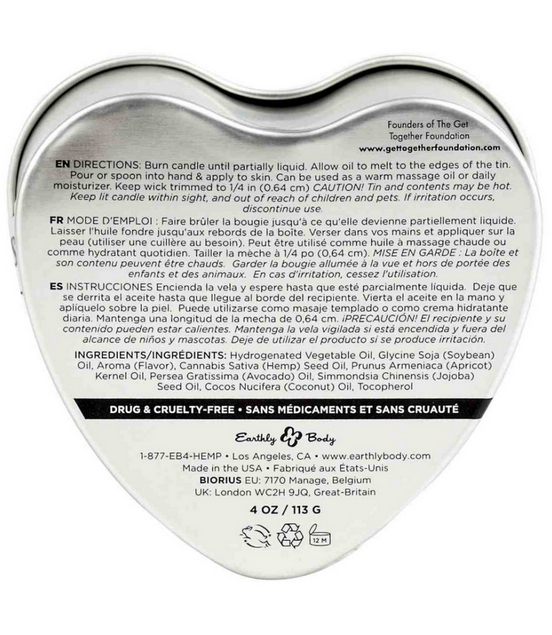 Earthly Body Erdbeer-Massagekerze 113 g | Essbares warmes Öl