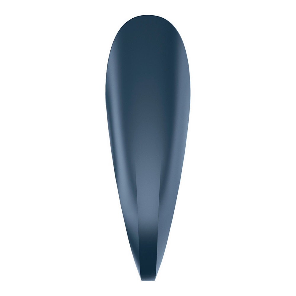 Satisfyer Rocket Ring cockring donkerblauw, zijaanzicht, slanke vibrerende bullet module, studio productfoto