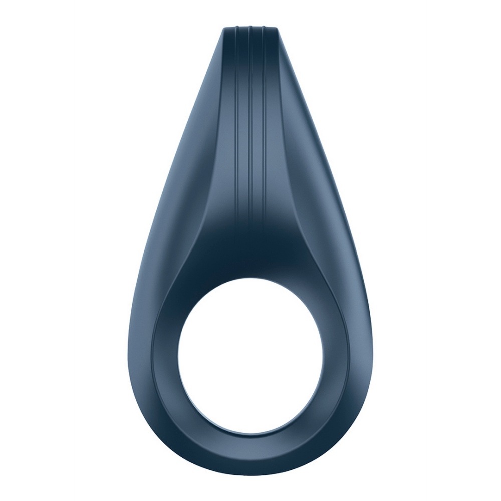 Satisfyer Rocket Ring cockring donkerblauw, vibrerende ring voor koppels, vooraanzicht, zachte siliconen