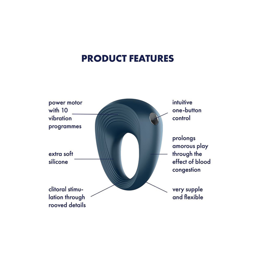 Power Ring – Vibrierender Penisring – Dunkelblau | Befriediger