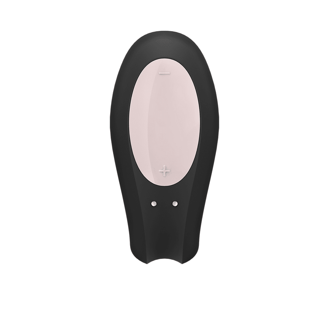 Satisfyer Double Joy partner vibrator zwart, koppelvibrator met U-vorm, dual stimulatie, productfoto vooraanzicht